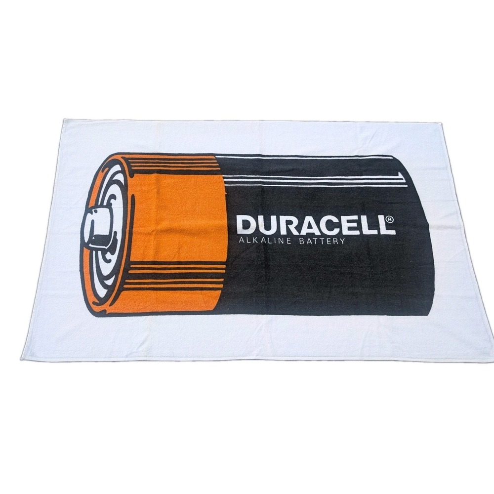 Vintage Duracell Battery Beach Bath Towel D- Cell Advertising 35"x59"
